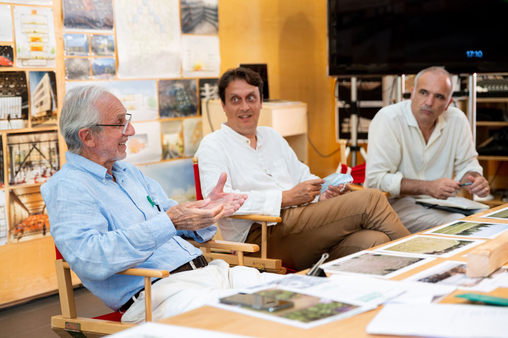 Renzo Piano e i responsabili scientifici del G124